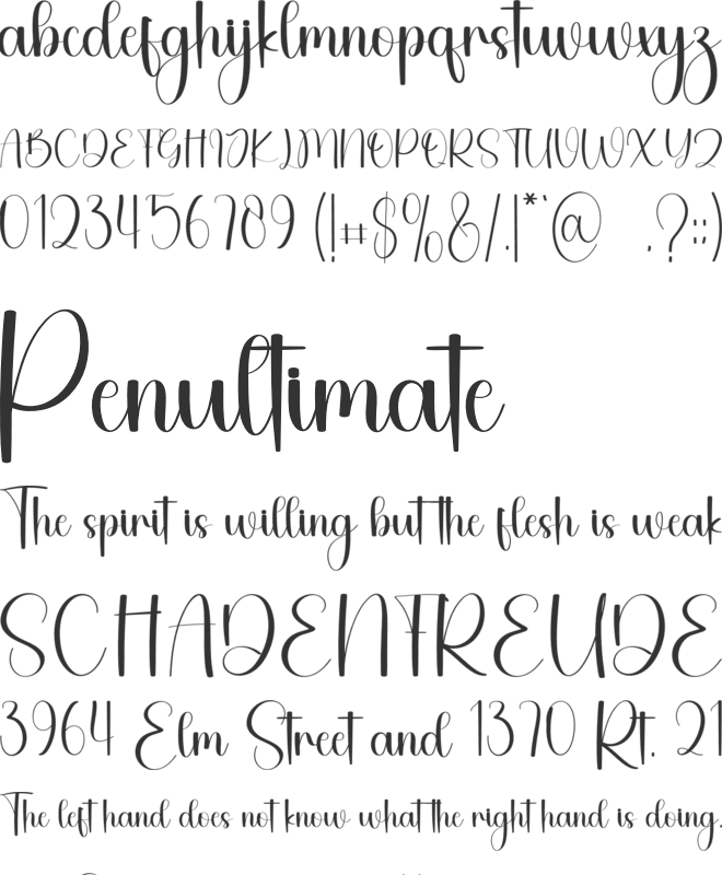 Daughter Handsome font preview
