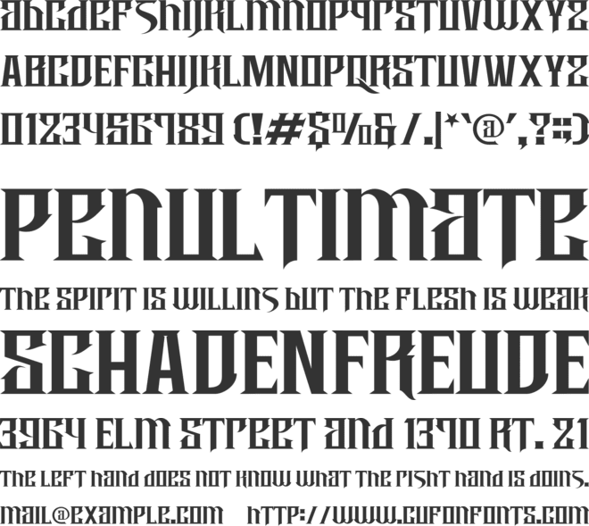 Quartus font preview