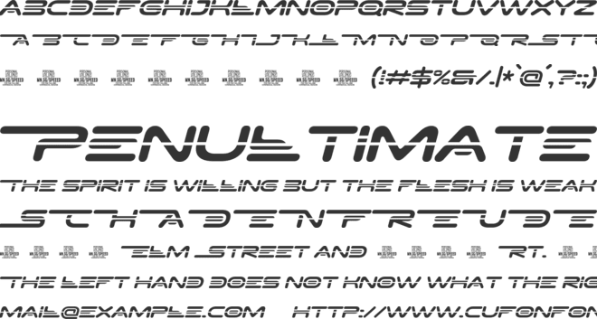 Speeed PERSONAL font preview