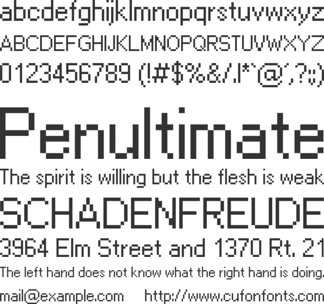 Ari-W9500 font preview