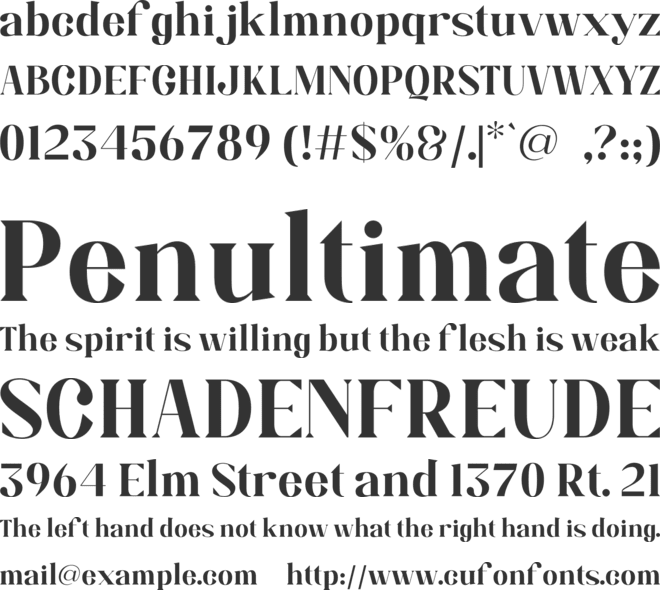 Allegra font preview