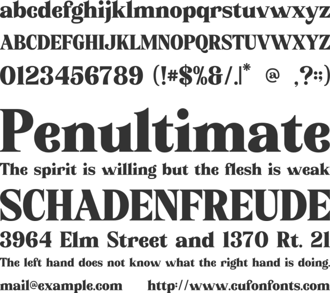 Billionery font preview