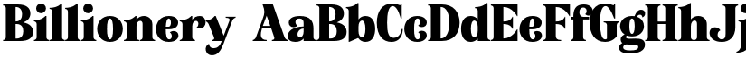 Billionery font