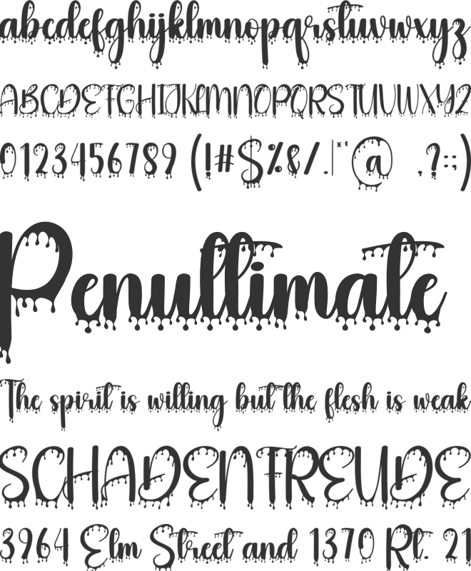 Haunted Christmas font preview