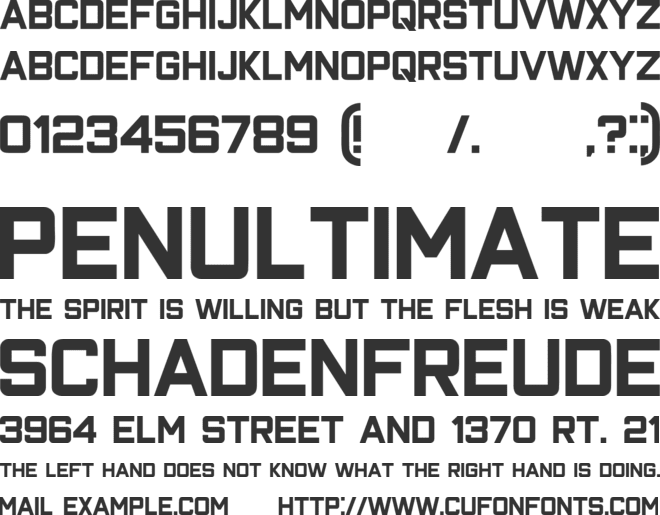 Closeness font preview