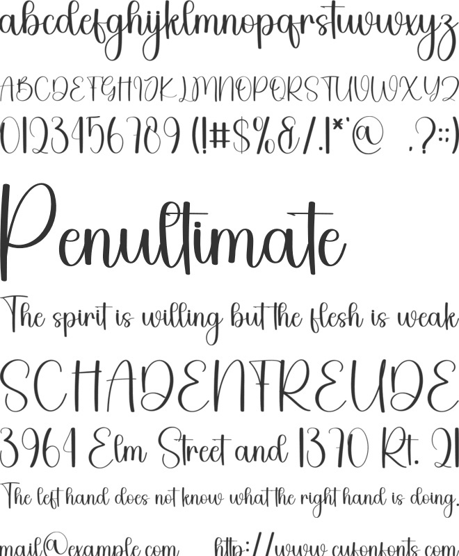Sunrise Daylight font preview