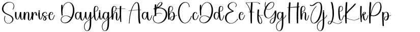 Sunrise Daylight font