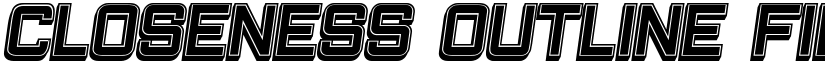 Closeness Outline Filled Italic font