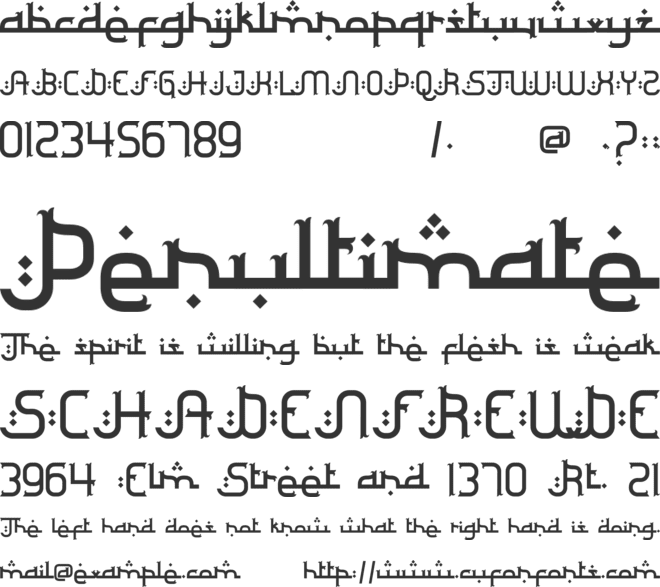 Jamillah font preview