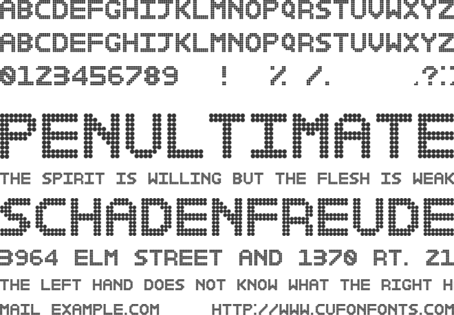 dotted font preview