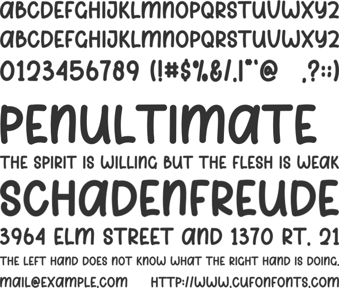 Granding Christmas font preview