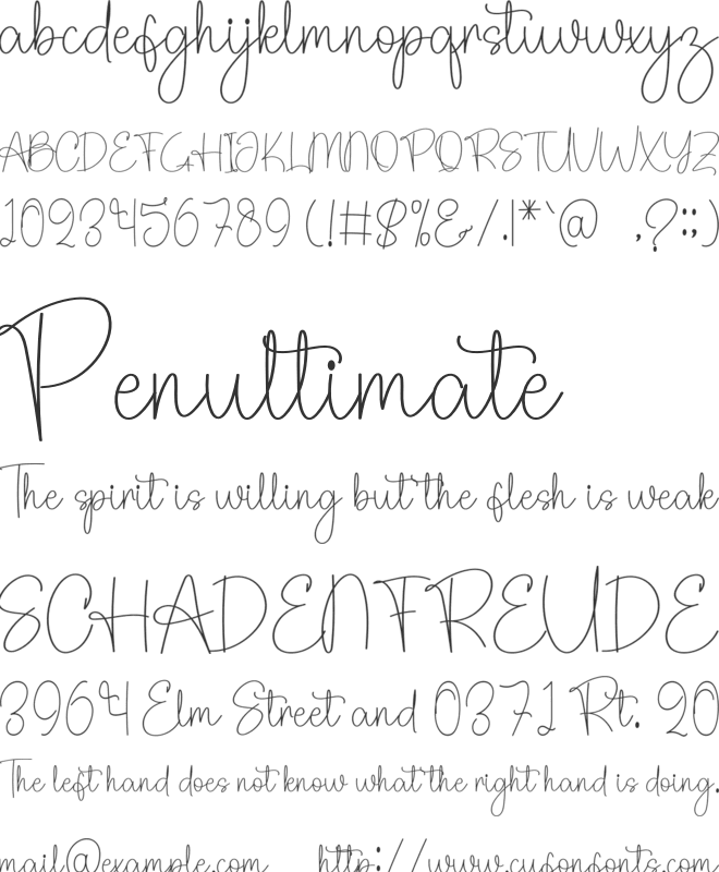 Yesterday Holiday font preview