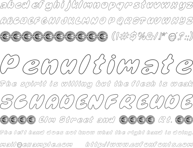 RAIVOL OUTLINE font preview