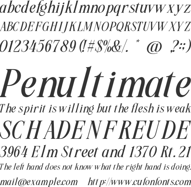 Meillona font preview