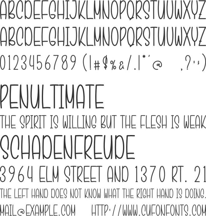 Baby Starnight font preview
