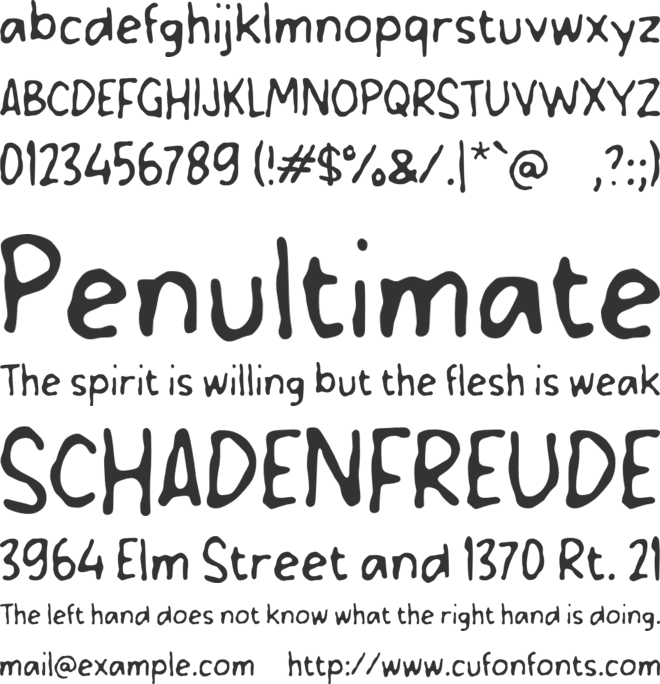 Wadaron font preview