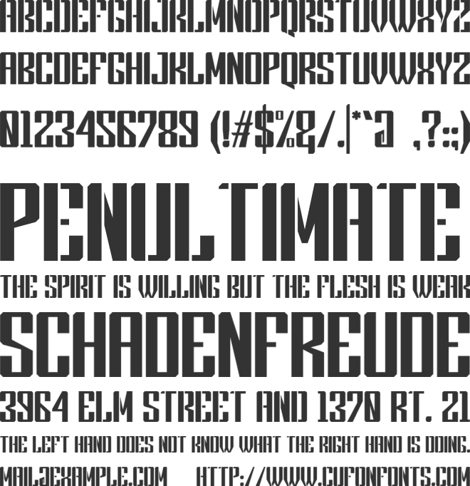 Future Soldier font preview