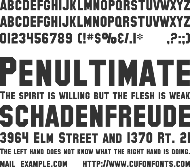 Collegiate font preview