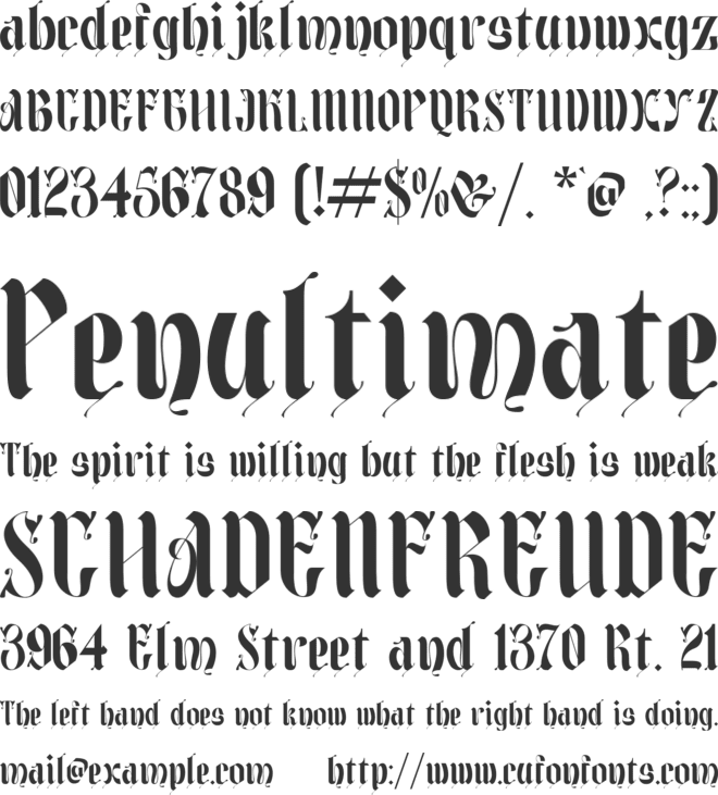 the black marrow font preview