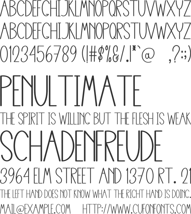 Shaker Bottle font preview