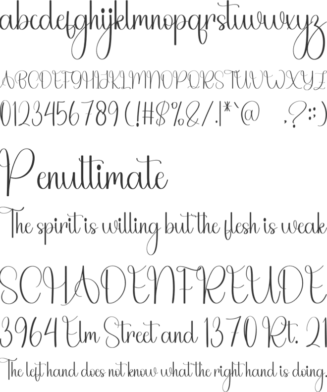 Motherday font preview