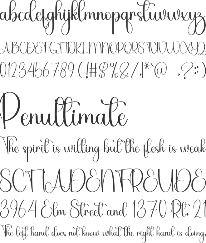 Brother Calligraphy font preview