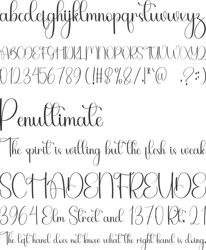 Angelina Beautiful font preview