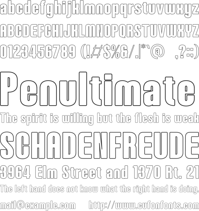 Noura Outline font preview