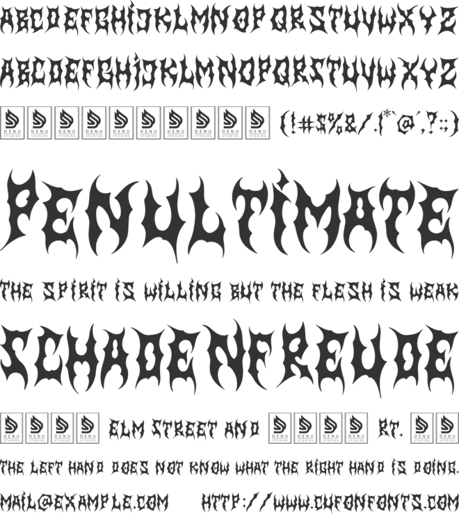 Nightmaw font preview