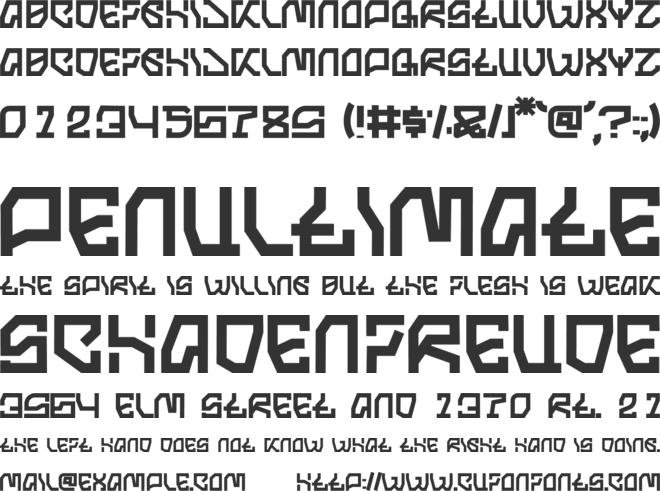 Zyberon font preview
