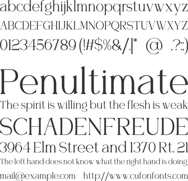 Westina font preview