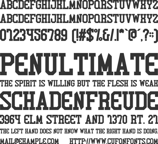 Varsity Display font preview