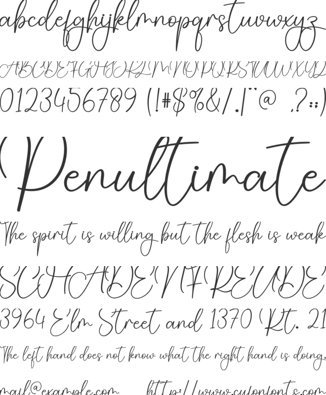 Bright Background font preview