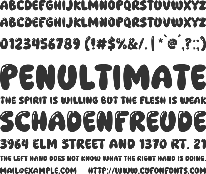 Super Kindly font preview