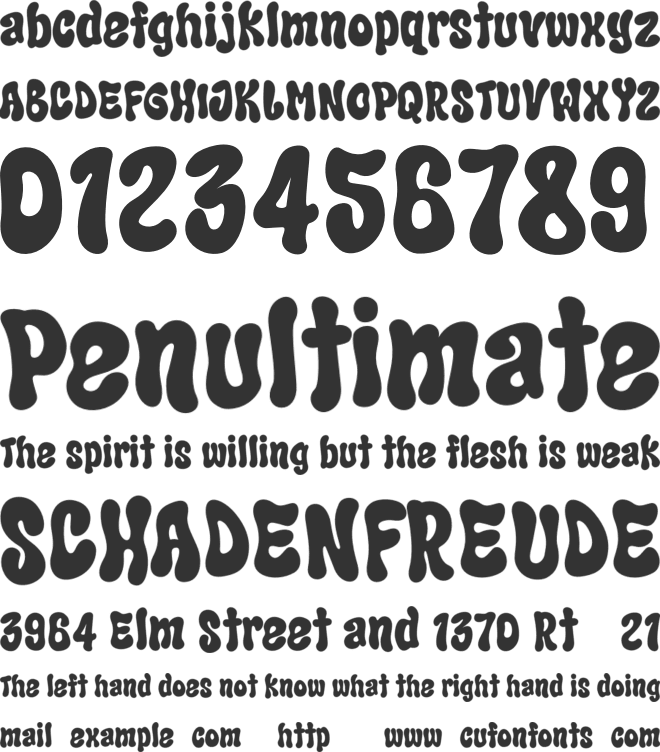 Wetnessday font preview