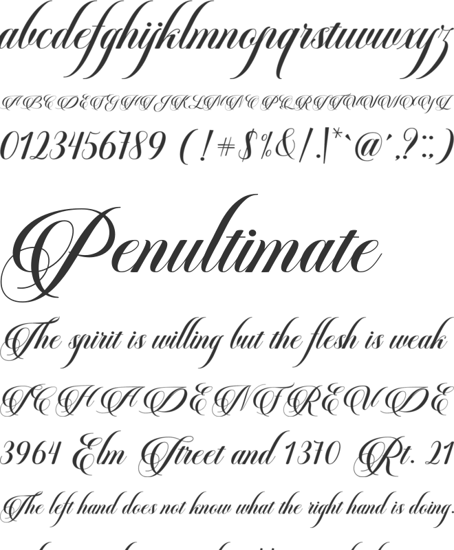 Hughetta font preview