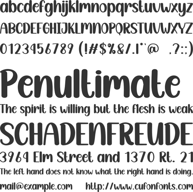 Happy Night font preview