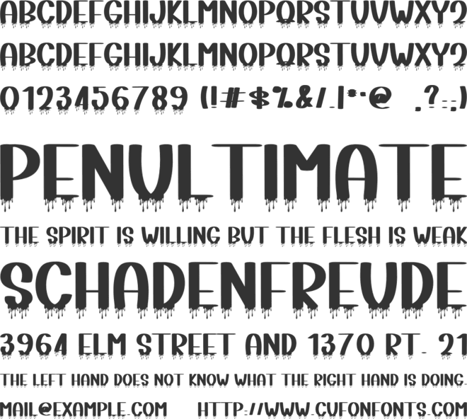 Dark Horror font preview