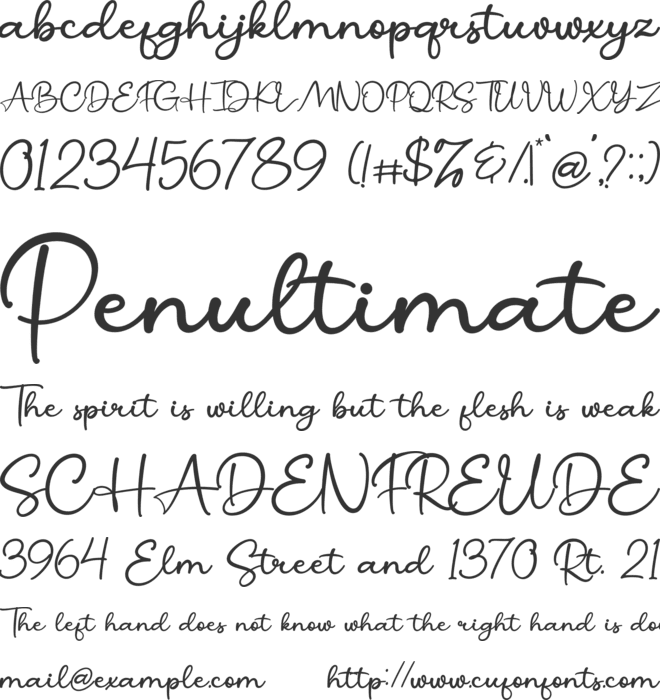 Millatira font preview