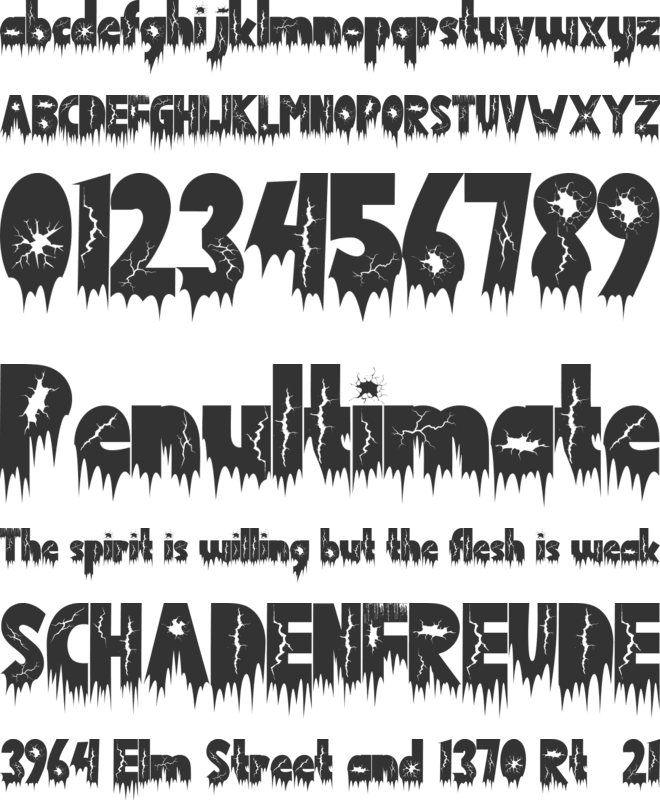 Dark Zombie font preview