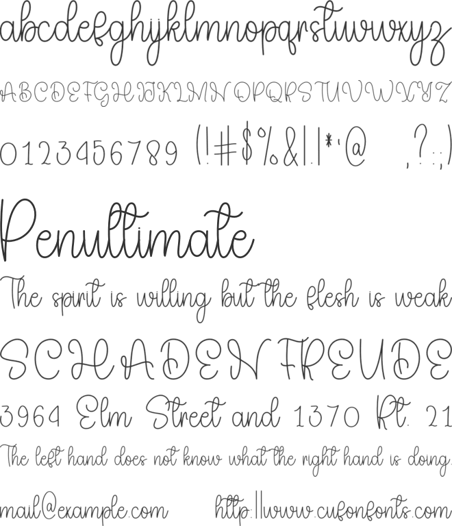 Advanture Morning font preview