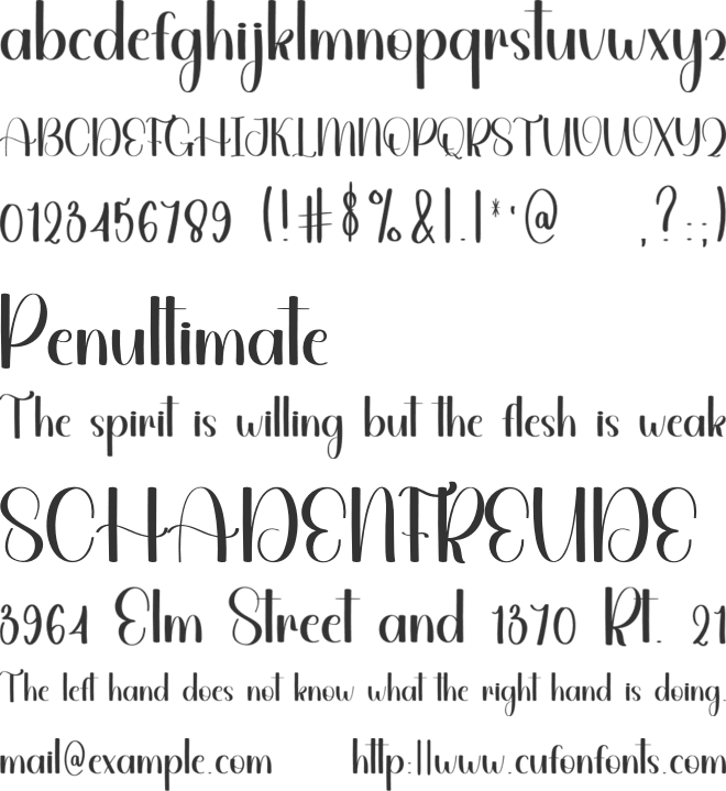 Midnight Birthday font preview