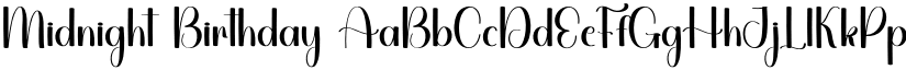 Midnight Birthday font