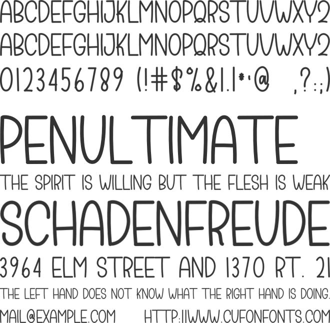 Special Homestay font preview