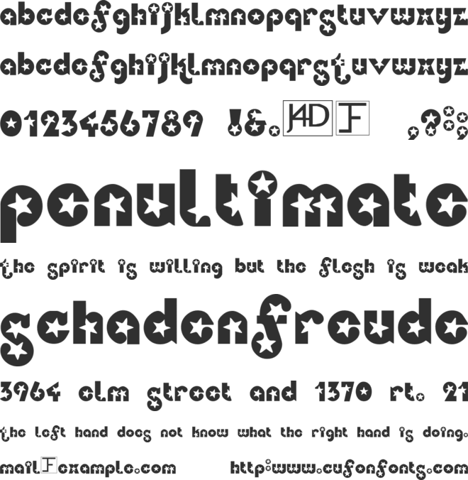 Independence font preview