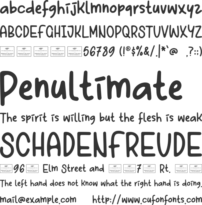 Lazy Note Free font preview