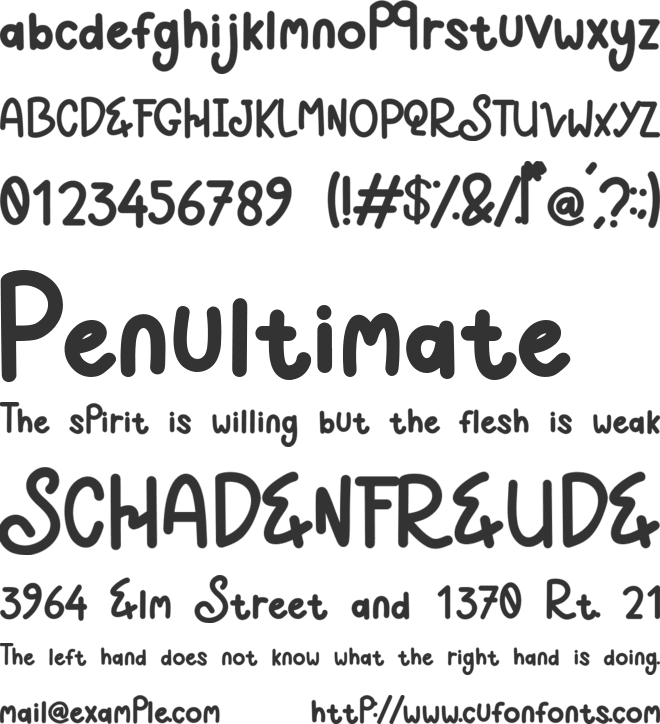 Swirly Note font preview