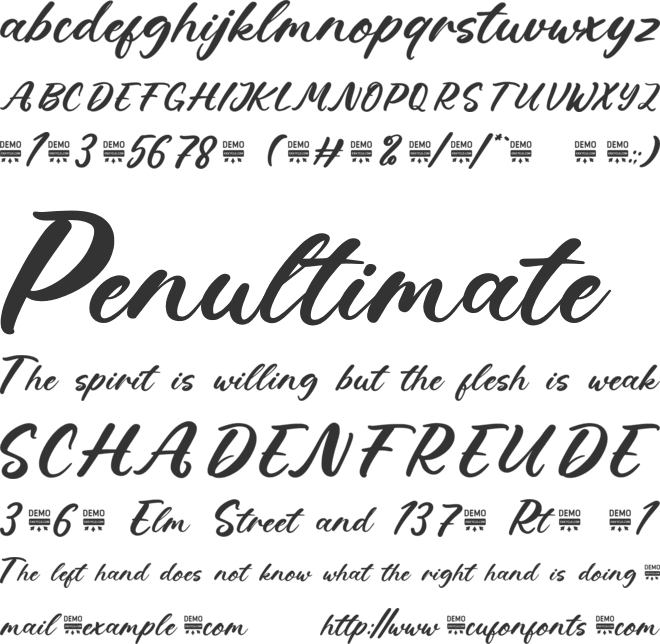 Mushor Niagre font preview