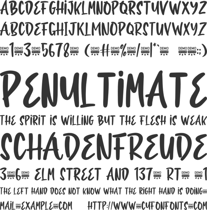 Overglows font preview