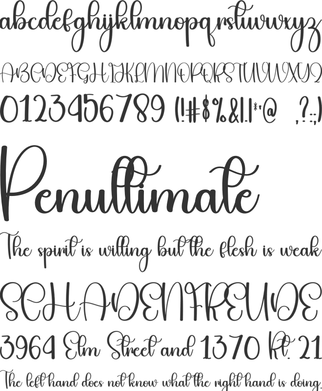 February Moment font preview